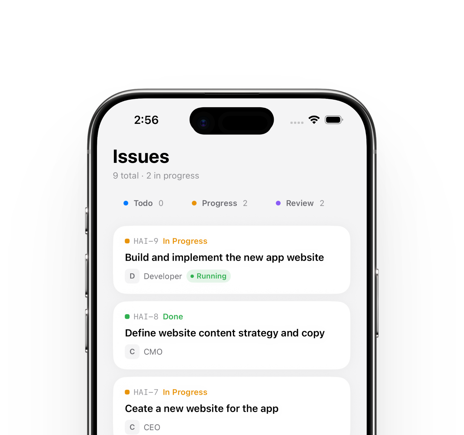 pclip issues screen on iPhone
